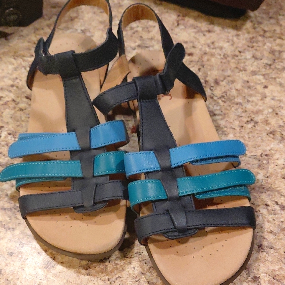Hotter Navy and Teal Women's Sandals
